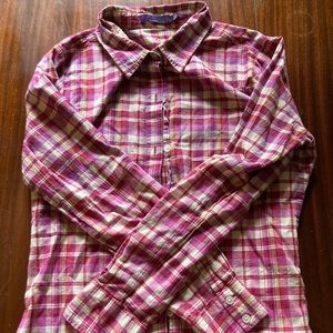 Prana pink plaid shirt
